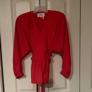 ba&sh V-neck top. Tie waist versatile for side bow or back bow.